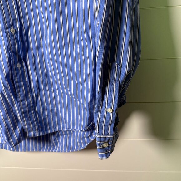 Ralph Lauren Classic Fit Long Sleeve Button Down Men's Shirt Sz. XL Blue & White - Picture 3 of 7